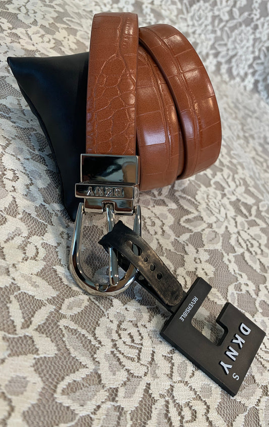 DKNY Reversible belt - Cognac/Black (Small)