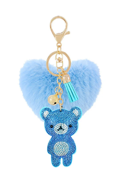 Beary Blingy Keychain - Blue